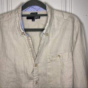 Harve Bernard Long Sleeve Linen Button Up